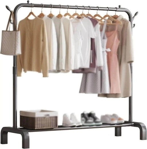 Single Pole Clothes Rack with Hooks