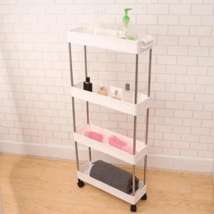 4 Layers Bathroom Kitchen Organiser Rolling Trolley Rack